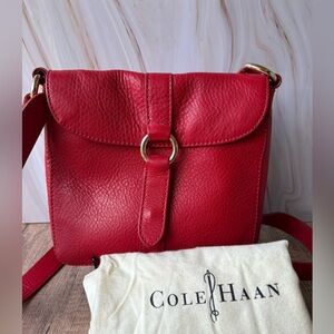 Cole Haan Red Leather Crossbody Bag – Sleek, Stylish, and Effortlessly Chic
